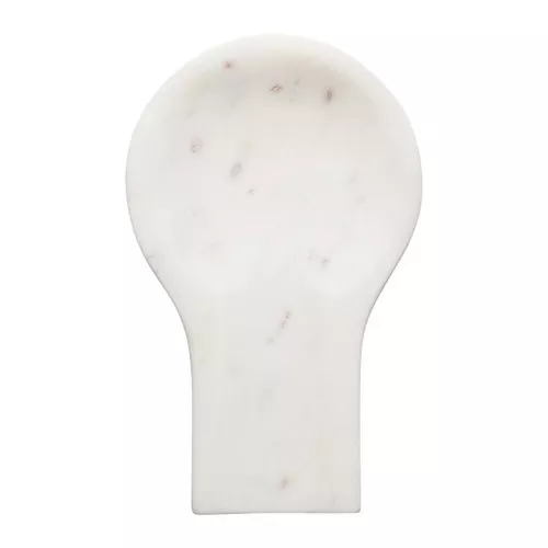 Spoon Rest - White Marble, 8.5 x 5.25-in