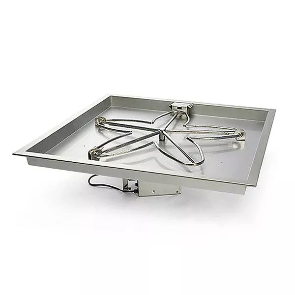 Square Drop-In Fire Pit Burner Kit - On/Off Electronic Ignition by HPC Fire