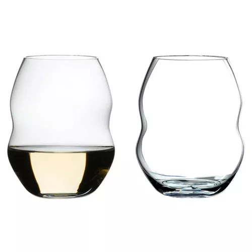 Swirl White Wine - Crystal Wine Glasses, Box of 2