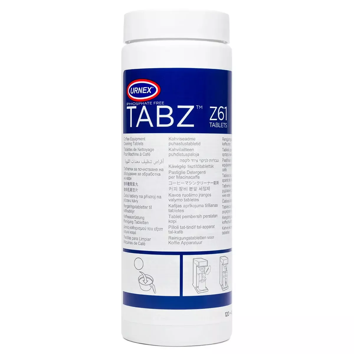 Urnex Tabz Coffee Equipment Cleaning Tablets 120 Count