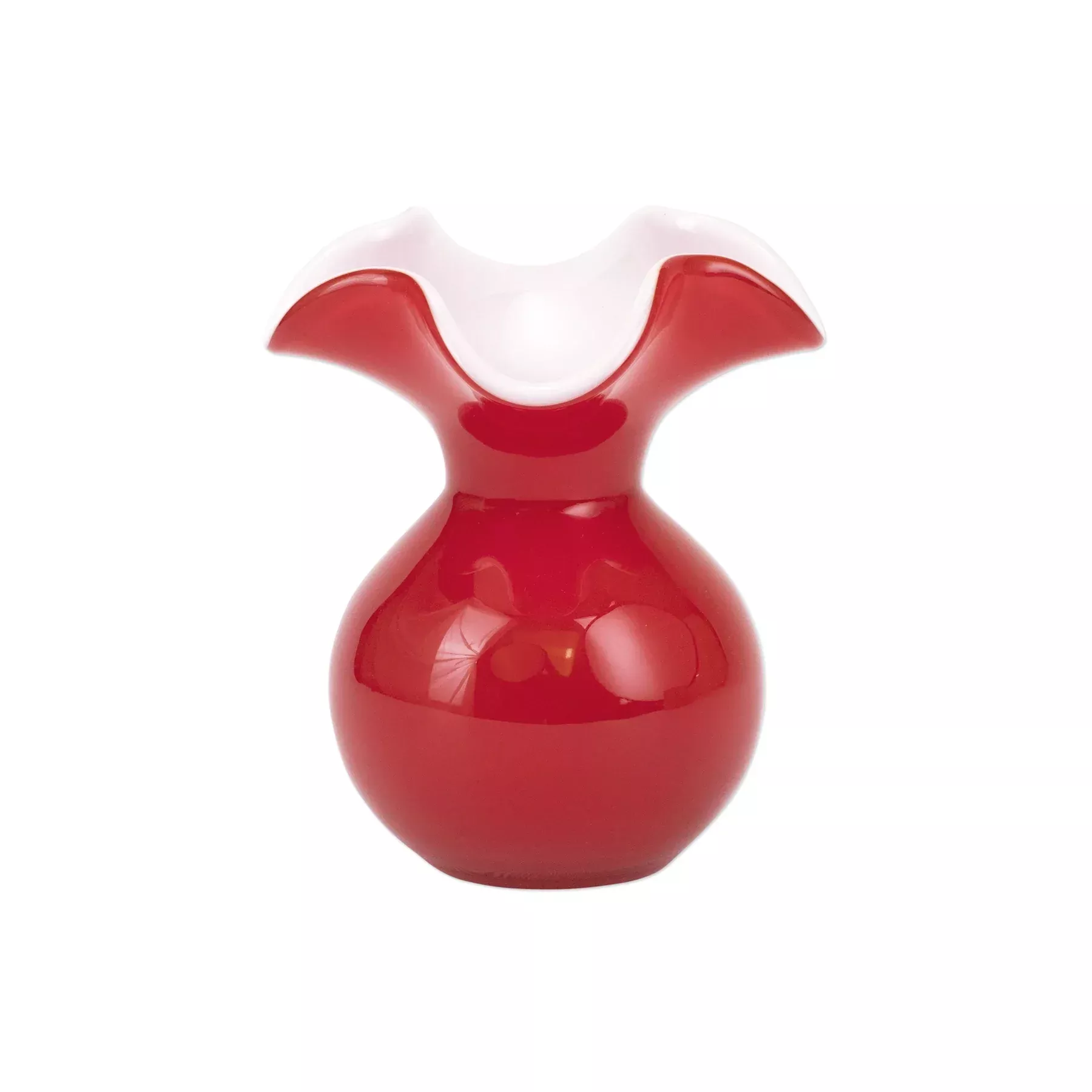 Vietri Hibiscus Glass Red Bud Vase