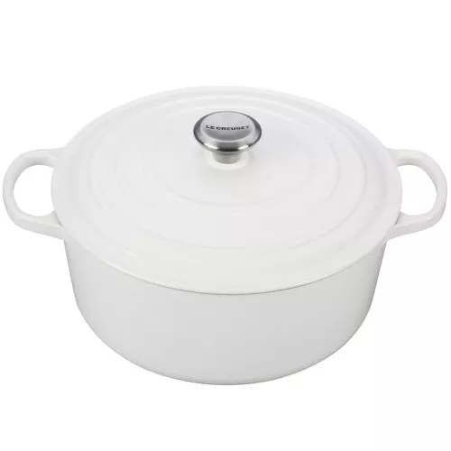 White Round Dutch Oven, 6.7L