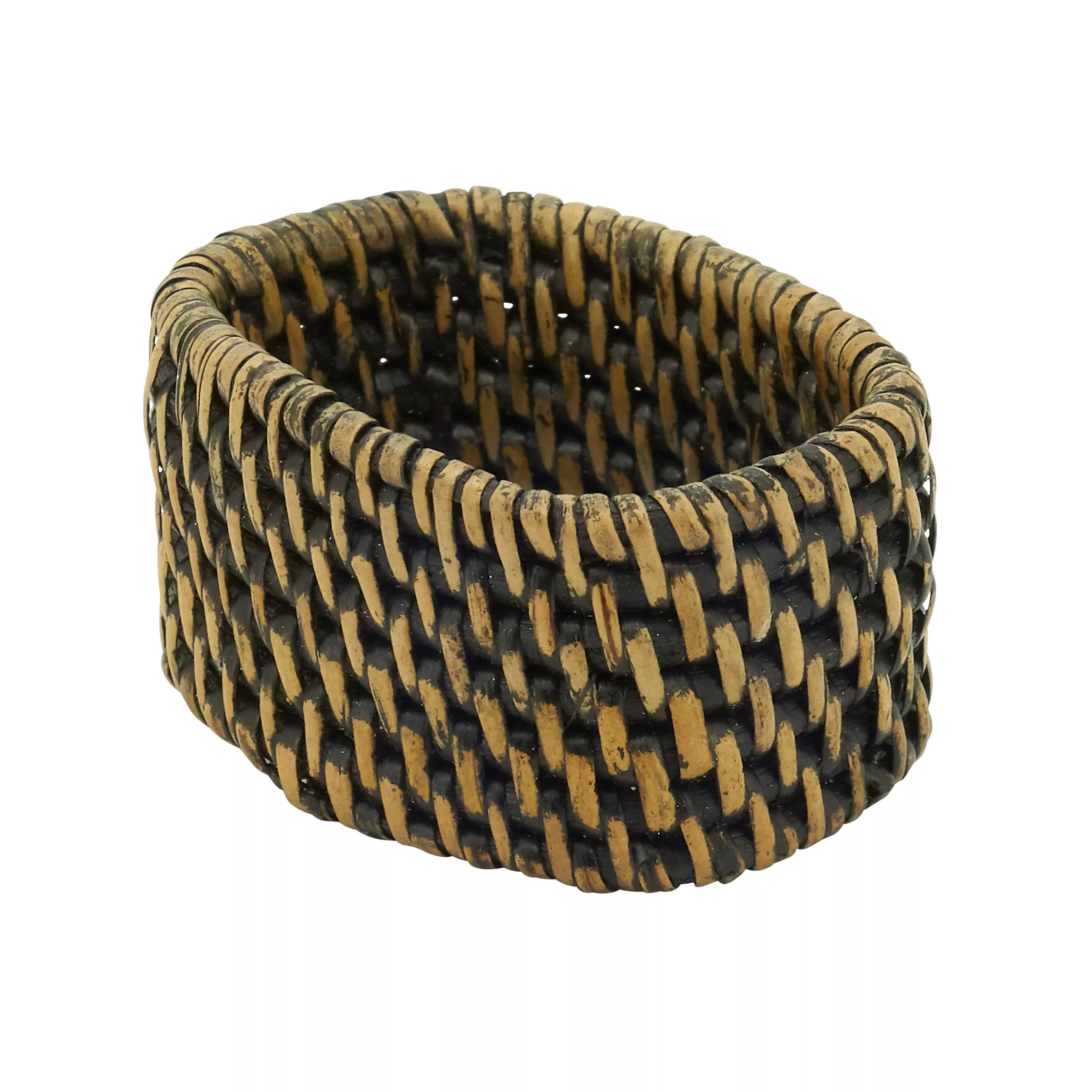 Woven Rattan Napkin Ring: Brown