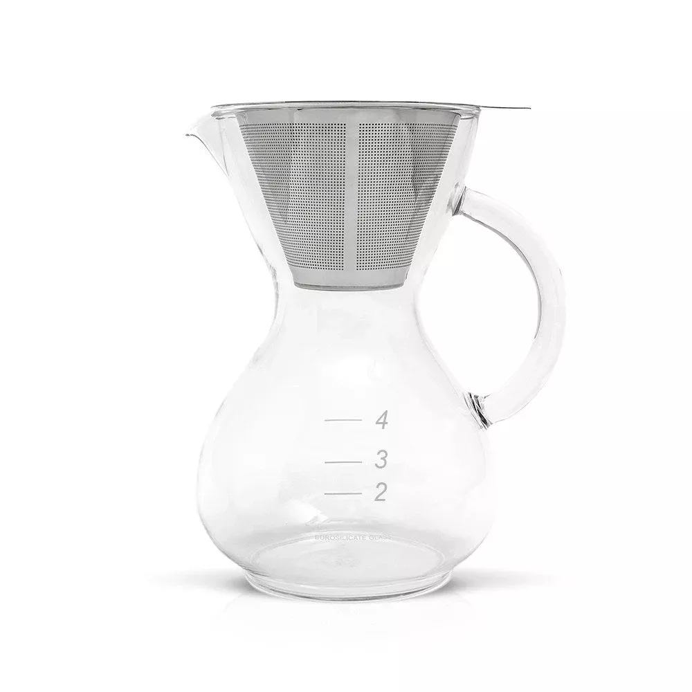 Yama Glass Coffee Drip Pot w/ Glass Handle & Filter Cone - 20oz